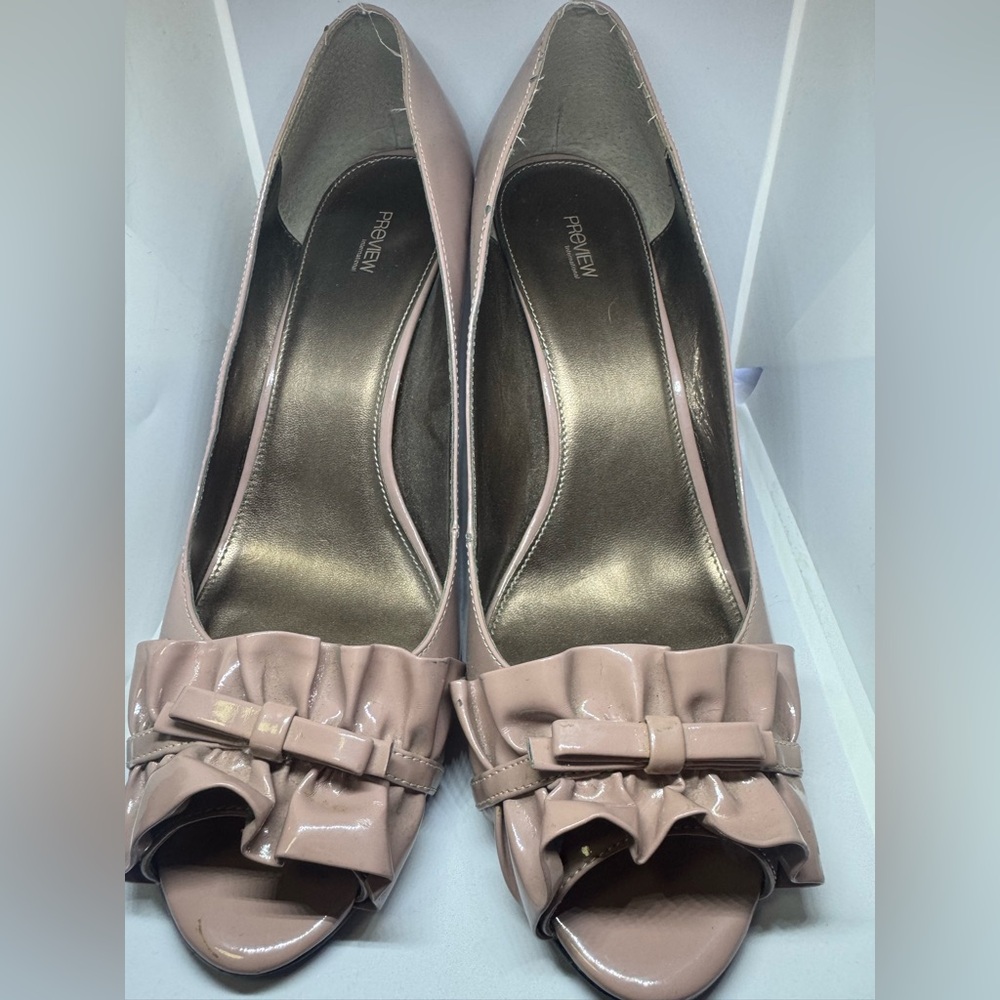ROVE Blush Patent Bow Heels